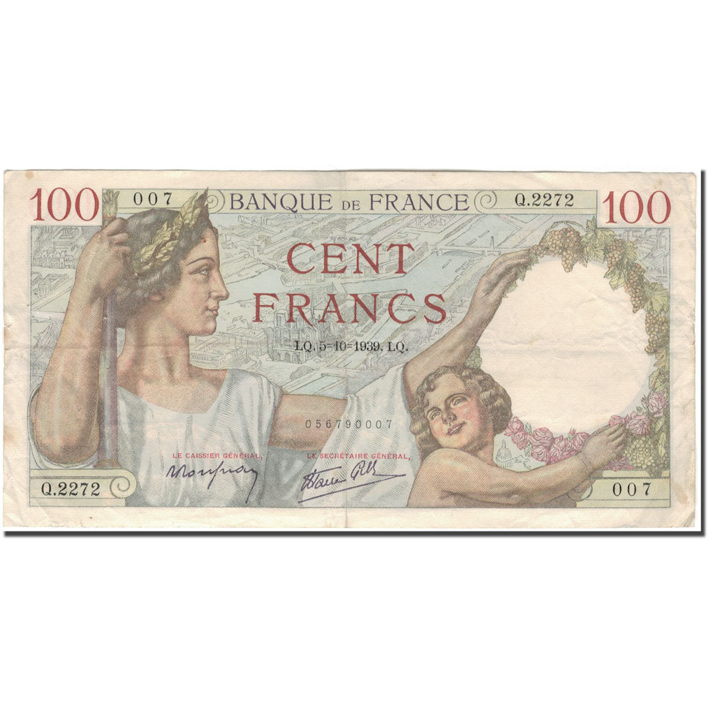 Frankrijk, 100 Francs, Sully, 1939-10-05, TB, Fayette:26.9, KM:94