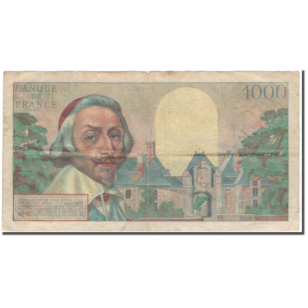 Frankrijk, 1000 Francs, Richelieu, 1955-06-02, TB, Fayette:42.14, KM:134a