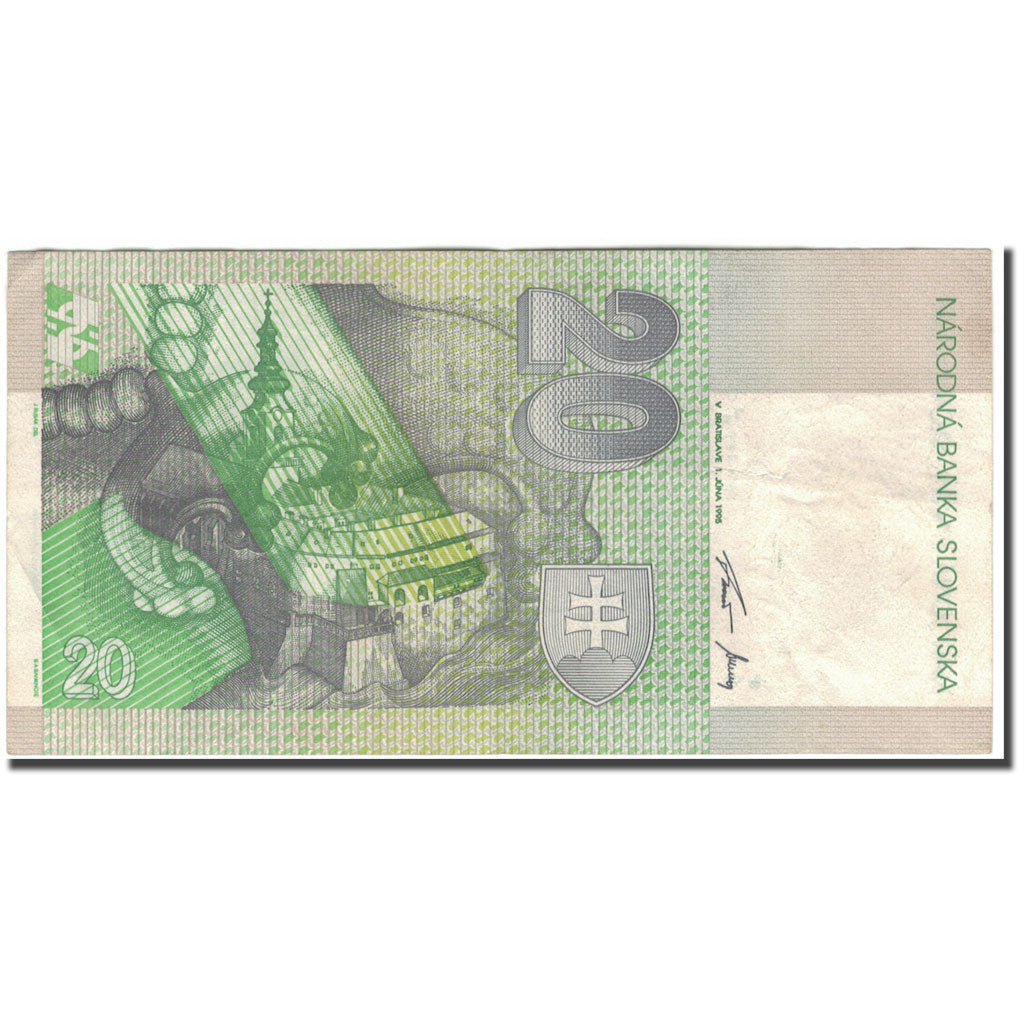 Nota, Eslováquia, 20 Korun, KM:20b, VF(30-35)