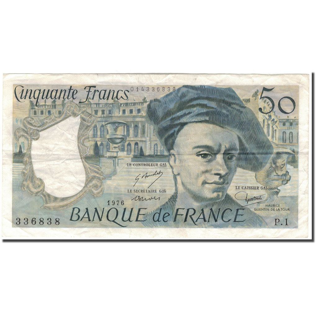 Francja, 50 Francs, Quentin de La Tour, 1976, VF(30-35), Fayette:67.1, KM:152a