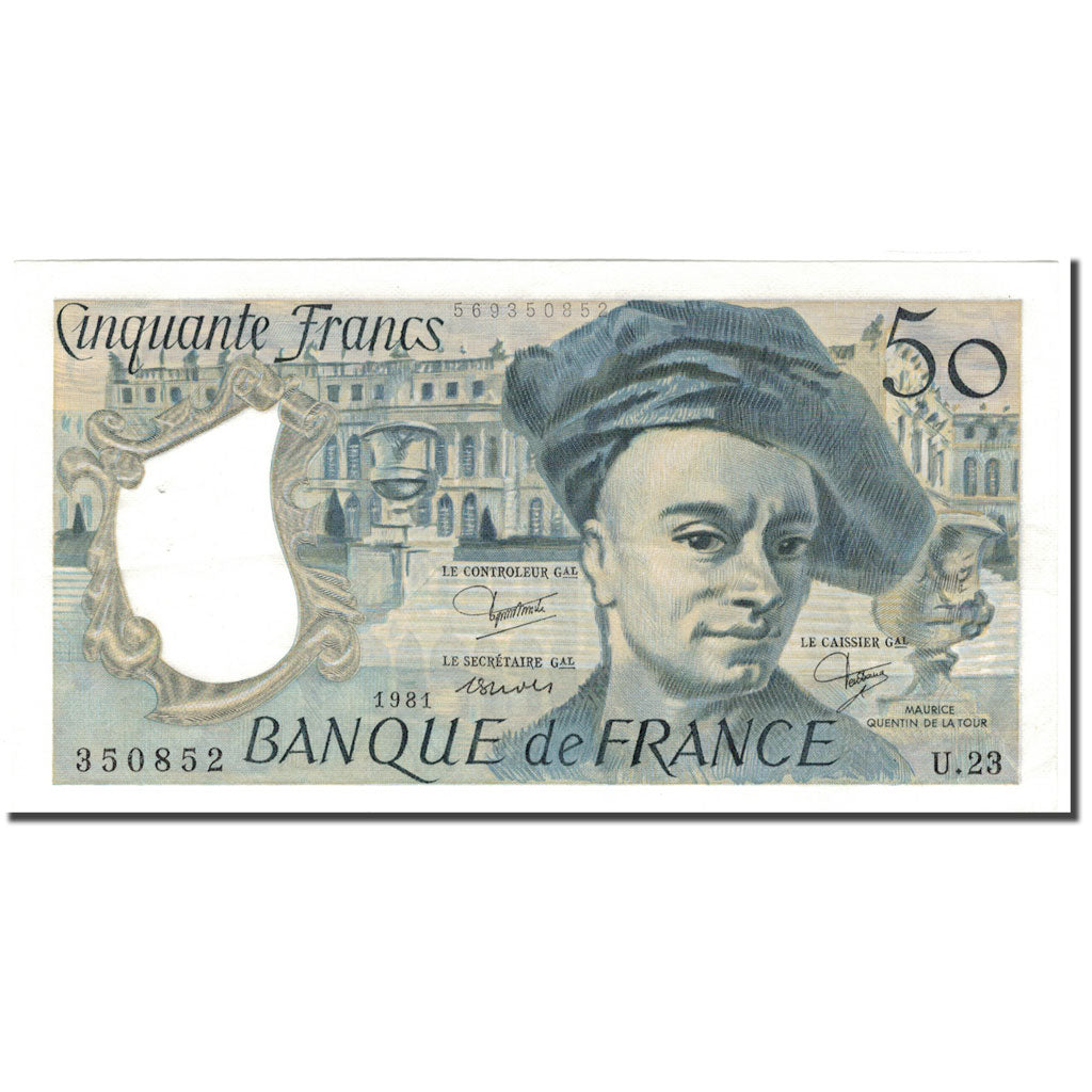 França, 50 Francs, Quentin de La Tour, 1981, AU(55-58), Fayette:67.7, KM:152b