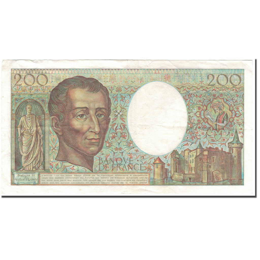 France, 200 Francs, Montesquieu, 1981, EF(40-45), Fayette:70.1, KM:155a