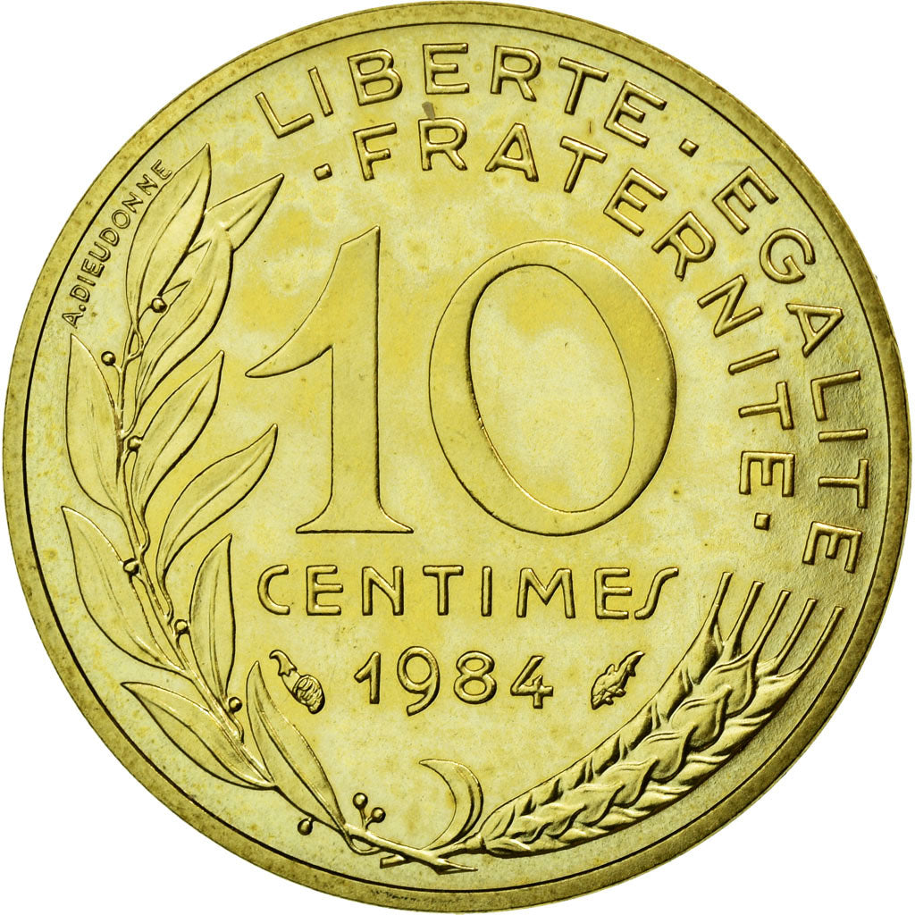 Coin, France, Marianne, 10 Centimes, 1984, MS(65-70), Aluminum-Bronze