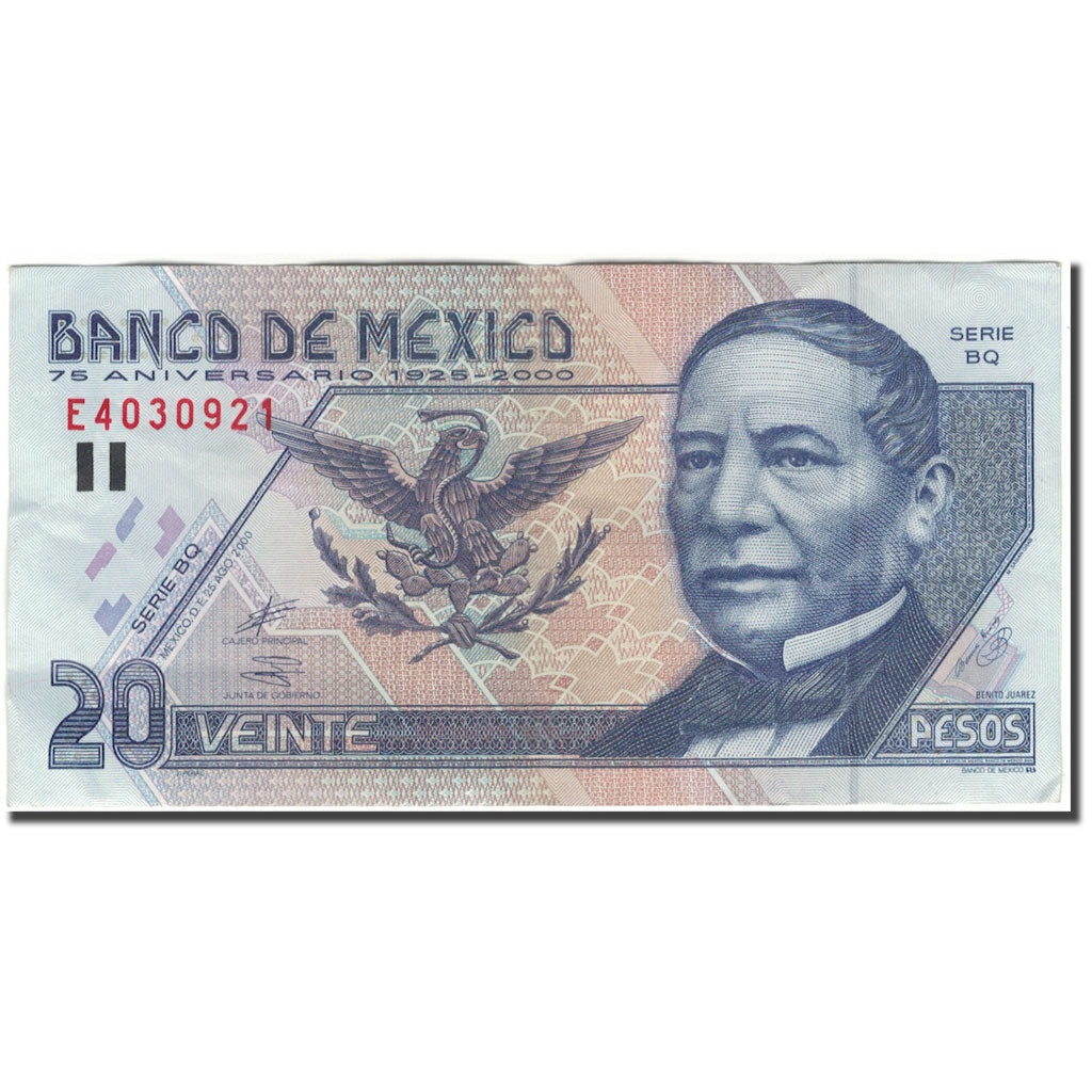 Billet, Mexique, 20 Pesos, 2000-08-25, KM:111, TTB