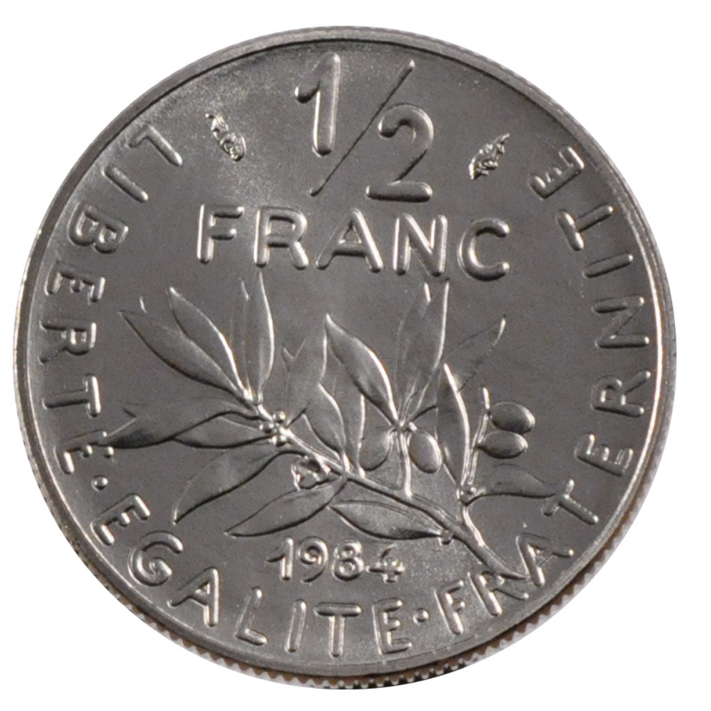 FRANCE, Semeuse, 1/2 Franc, 1984, Paris, KM #931.1, MS(65-70), Nickel, 19.5,...