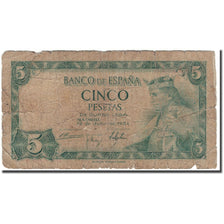 Billet, Espagne, 5 Pesetas, 1954-07-22, KM:146a, AB+
