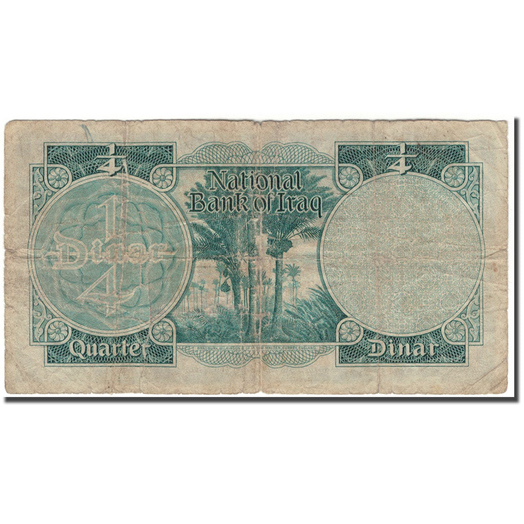 Banknot, Irak, 1/4 Dinar, KM:32, F(12-15)