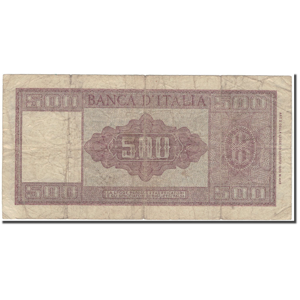 Banknote, Italy, 500 Lire, KM:80b, F(12-15)