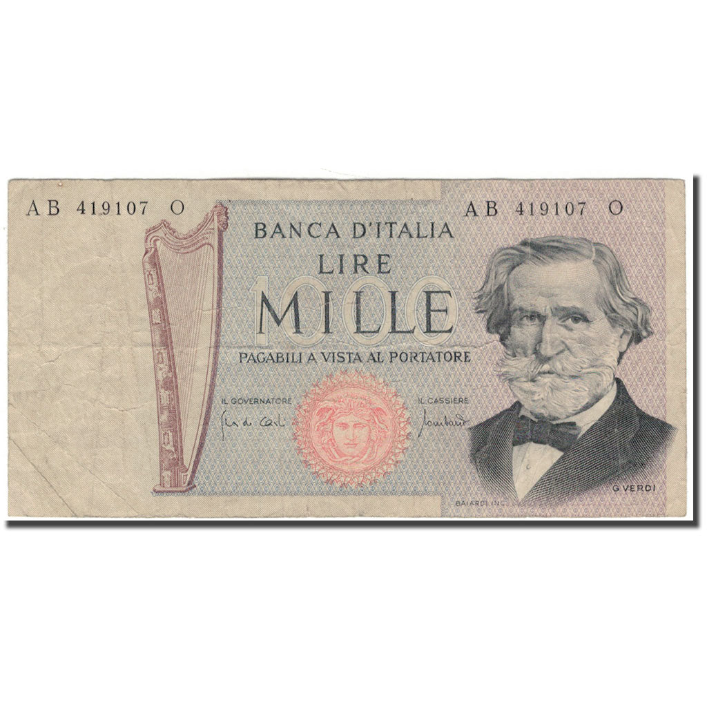 Banknote, Italy, 1000 Lire, KM:101b, VF(20-25)