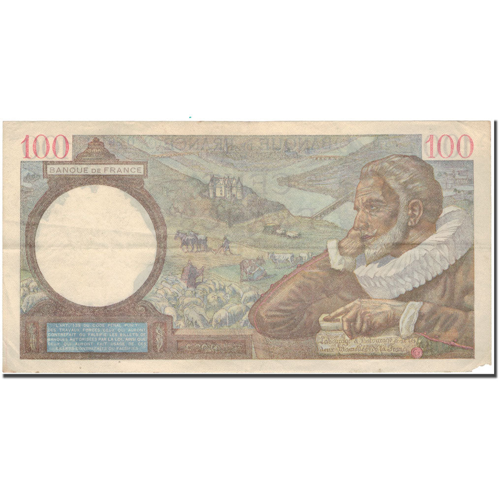 França, 100 Francs, Sully, 1942-03-05, VF(30-35), Fayette:26.67, KM:94