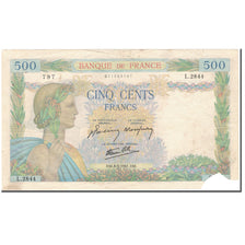 França, 500 Francs, La Paix, 1941-05-08, VG(8-10), Fayette:32.16, KM:95b