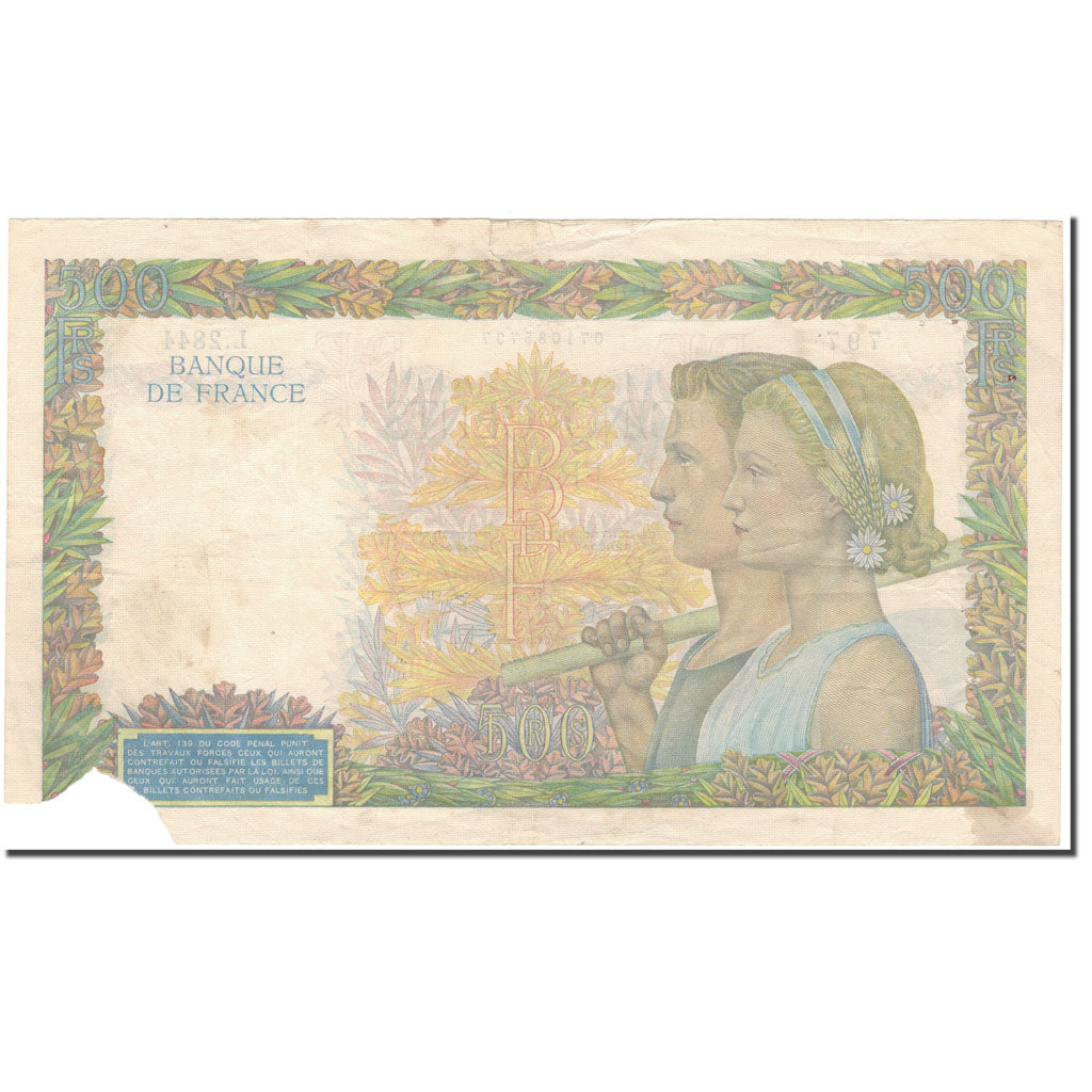 Frankrijk, 500 Francs, La Paix, 1941-05-08, B, Fayette:32.16, KM:95b