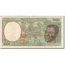 Banknot, Państwa Afryki Środkowej, 1000 Francs, KM:202Eb, VF(20-25)