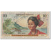 Banknot, Antyle Francuskie, 10 Francs, KM:8a, EF(40-45)