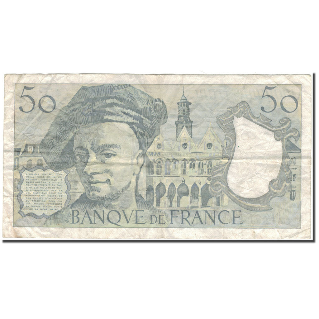 France, 50 Francs, Quentin de La Tour, 1990, F(12-15), Fayette:67.16, KM:152e