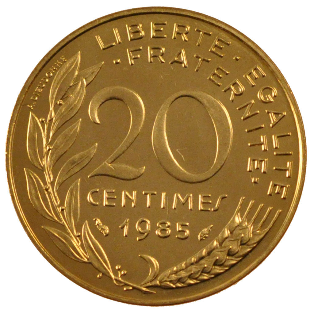 FRANCE, Marianne, 20 Centimes, 1985, Paris, KM #930, MS(65-70),...