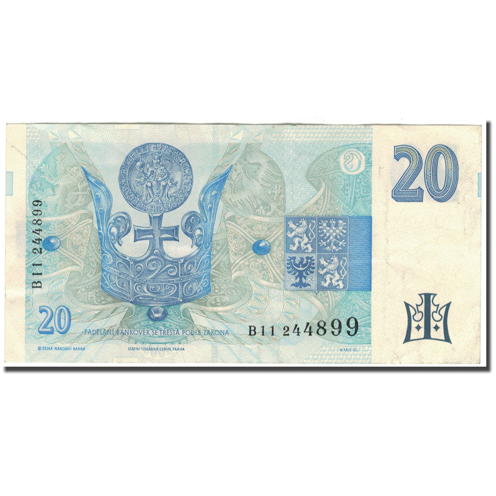 Banknot, Czechy, 20 Korun, 1994, KM:10a, EF(40-45)
