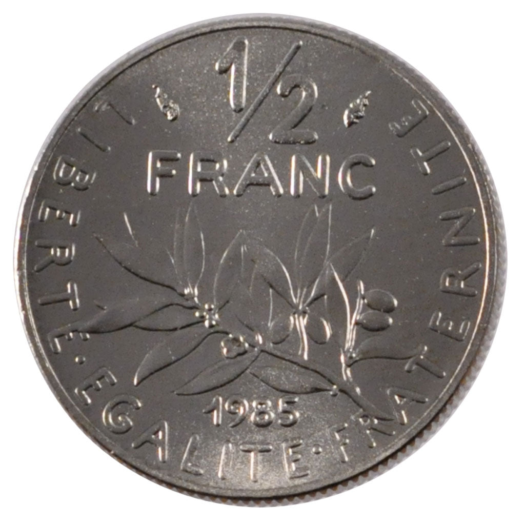 FRANCE, Semeuse, 1/2 Franc, 1985, Paris, KM #931.1, MS(65-70), Nickel, 19.5,...