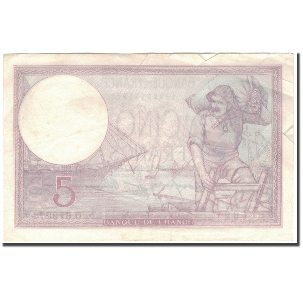 Francia, 5 Francs, Violet, 1940-12-26, BC, Fayette:4.18, KM:83