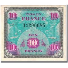 Francja, 10 Francs, Flag/France, 1944, AU(55-58), Fayette:VF18.1, KM:116a