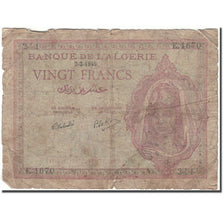 Banknot, Algieria, 20 Francs, 1945-02-02, KM:92b, G(4-6)