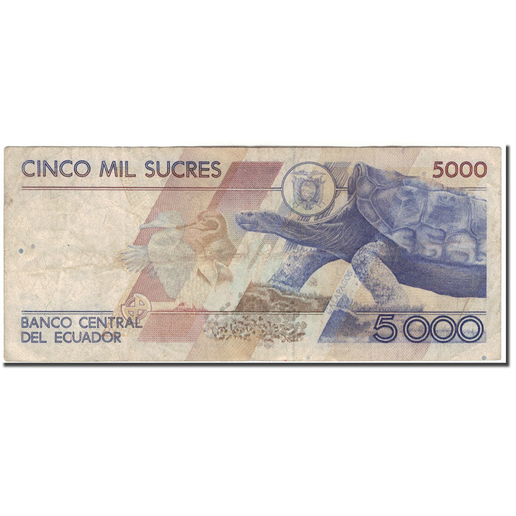 Banknote, Ecuador, 5000 Sucres, 1993-08-20, KM:128a, F(12-15)