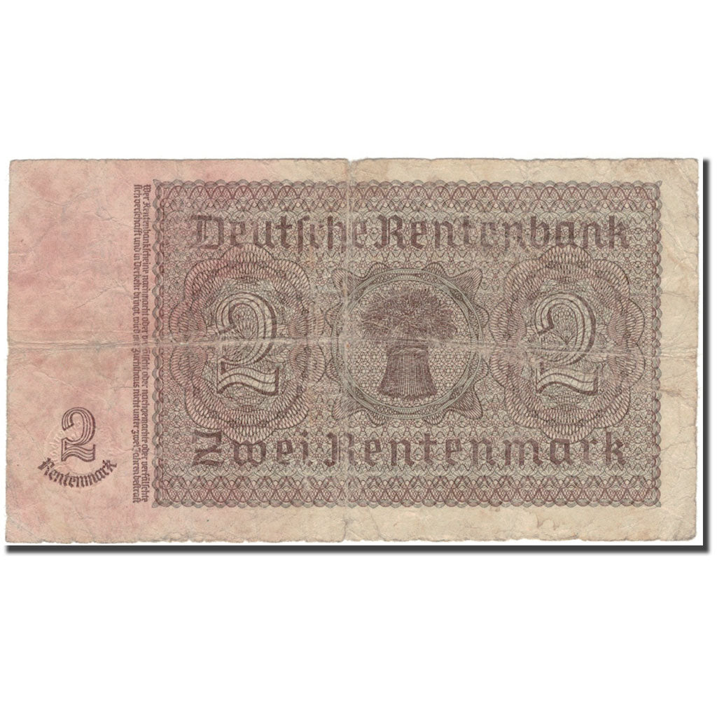 Billete, 2 Rentenmark, 1923, Alemania, KM:174b, RC+