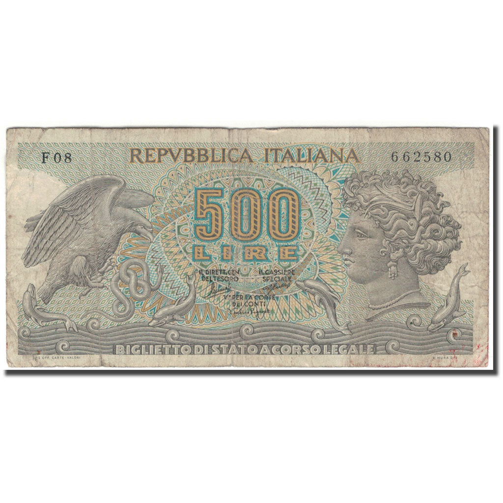 Banknote, Italy, 500 Lire, KM:93a, F(12-15)