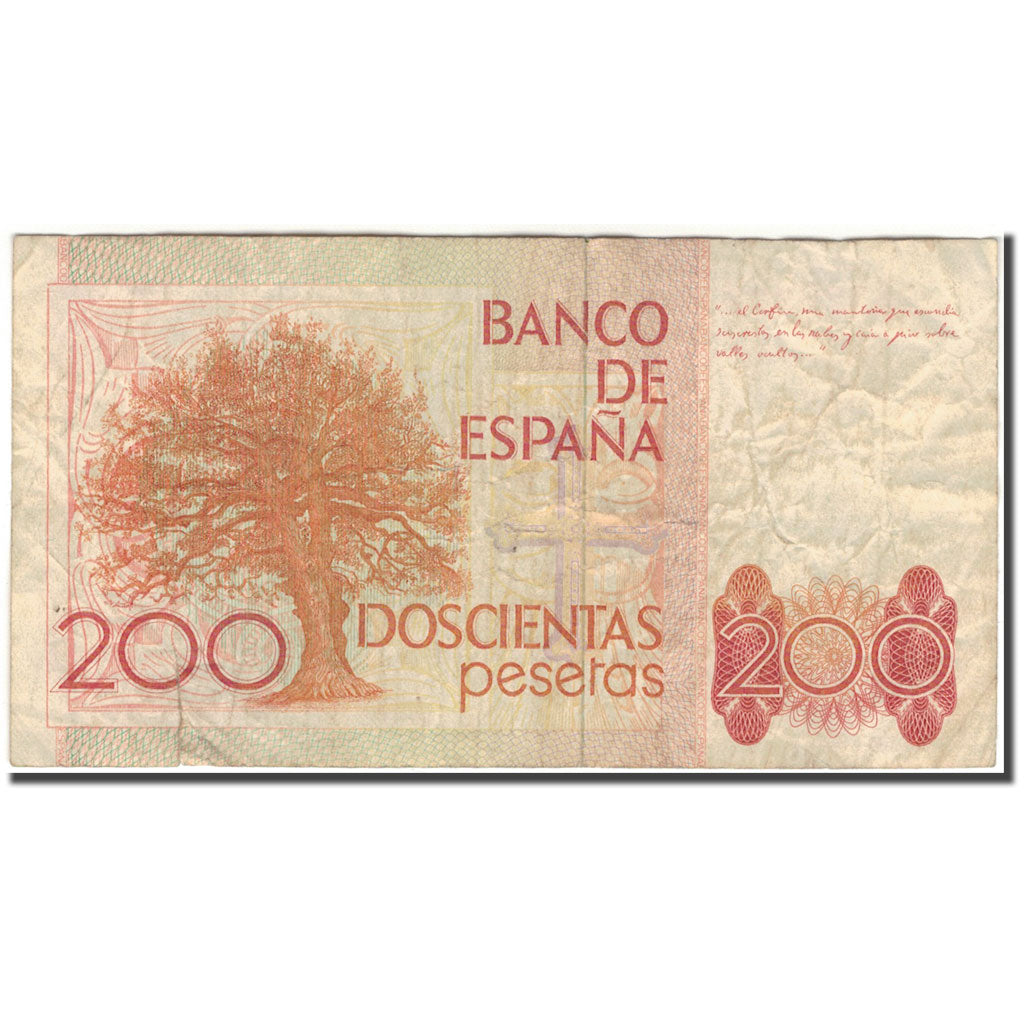 Billet, Espagne, 200 Pesetas, 1980-09-16, KM:156, B+