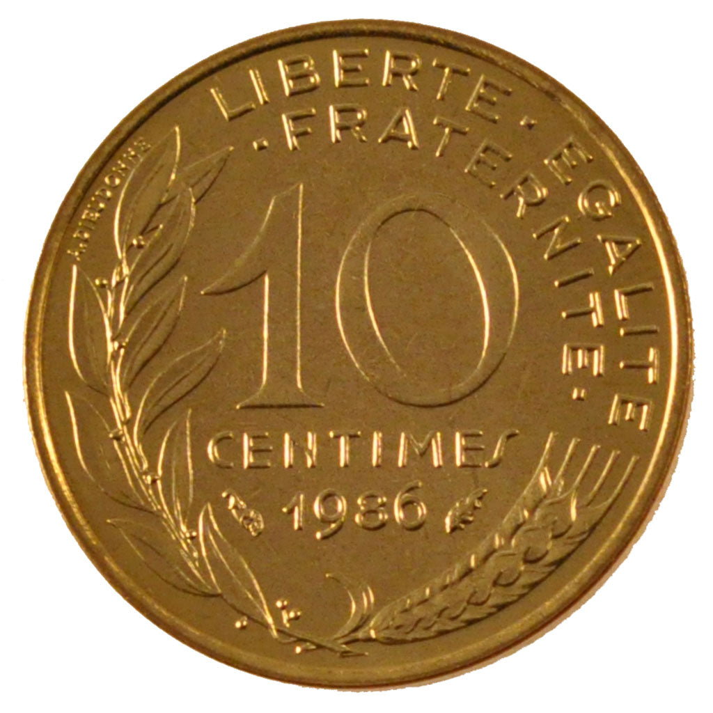 FRANCE, Marianne, 10 Centimes, 1986, Paris, KM #929, MS(65-70),...