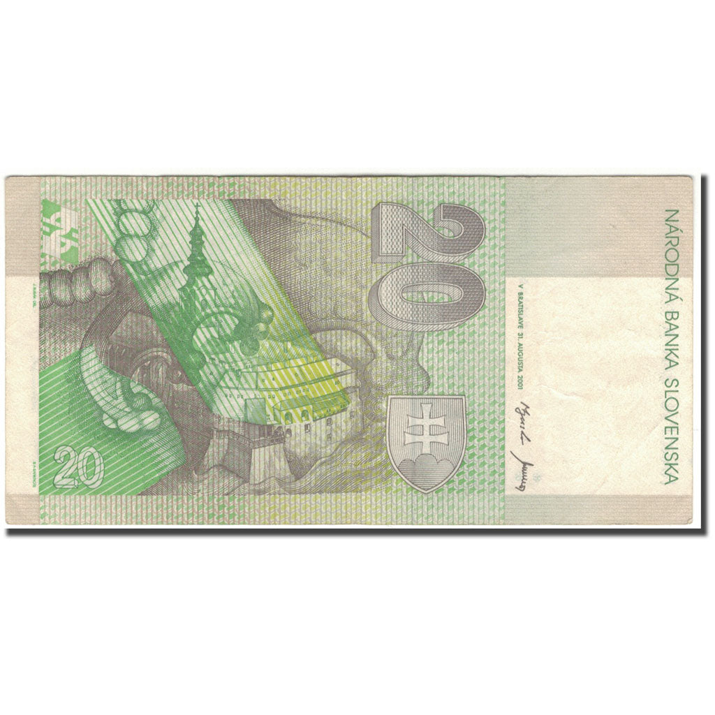 Billet, Slovaquie, 20 Korun, 2001-08-31, KM:20e, TTB