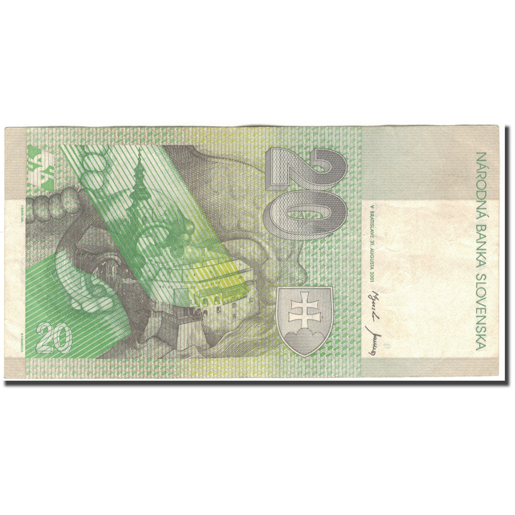 Billet, Slovaquie, 20 Korun, 2001-08-31, KM:20e, TTB