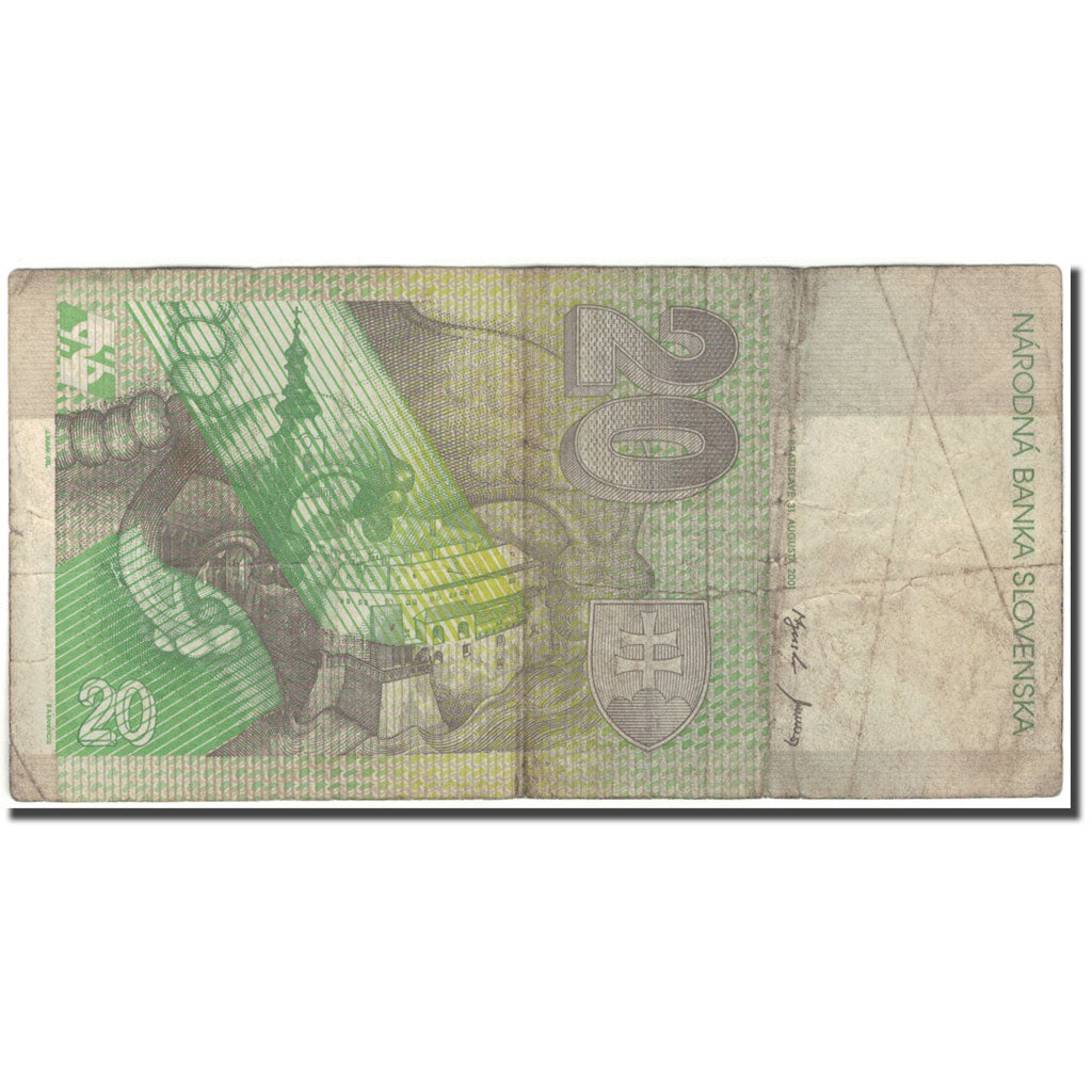 Banknote, Slovakia, 20 Korun, 2001-08-31, KM:20e, VF(20-25)