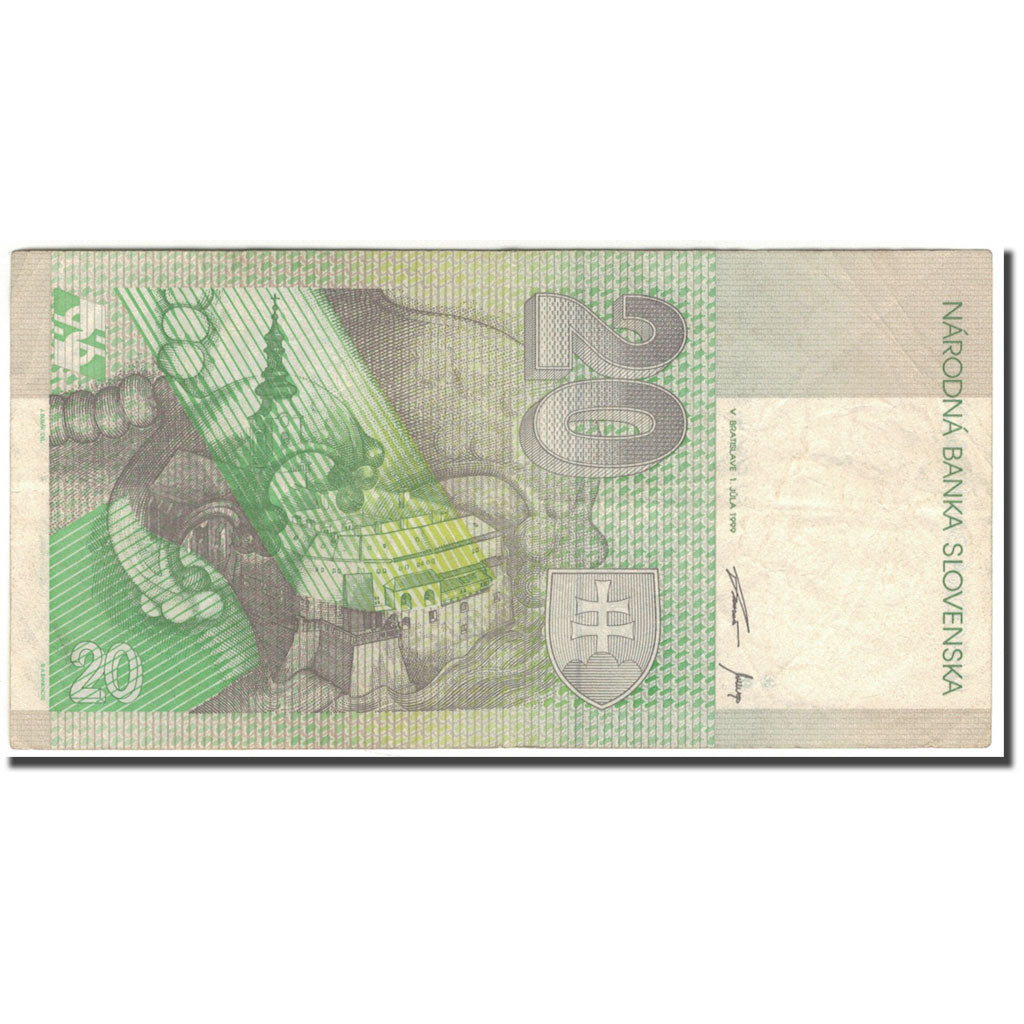 Banknot, Słowacja, 20 Korun, 1999, KM:20d, VF(30-35)
