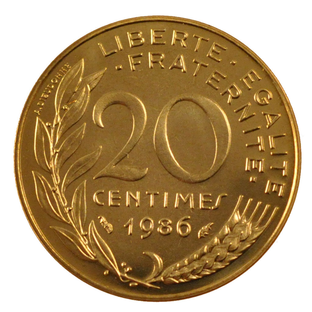 Münze, Frankreich, Marianne, 20 Centimes, 1986, Paris, STGL, Aluminum-Bronze
