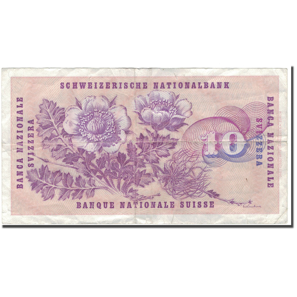 Banknote, Switzerland, 10 Franken, 1973-03-07, KM:45s, VF(20-25)