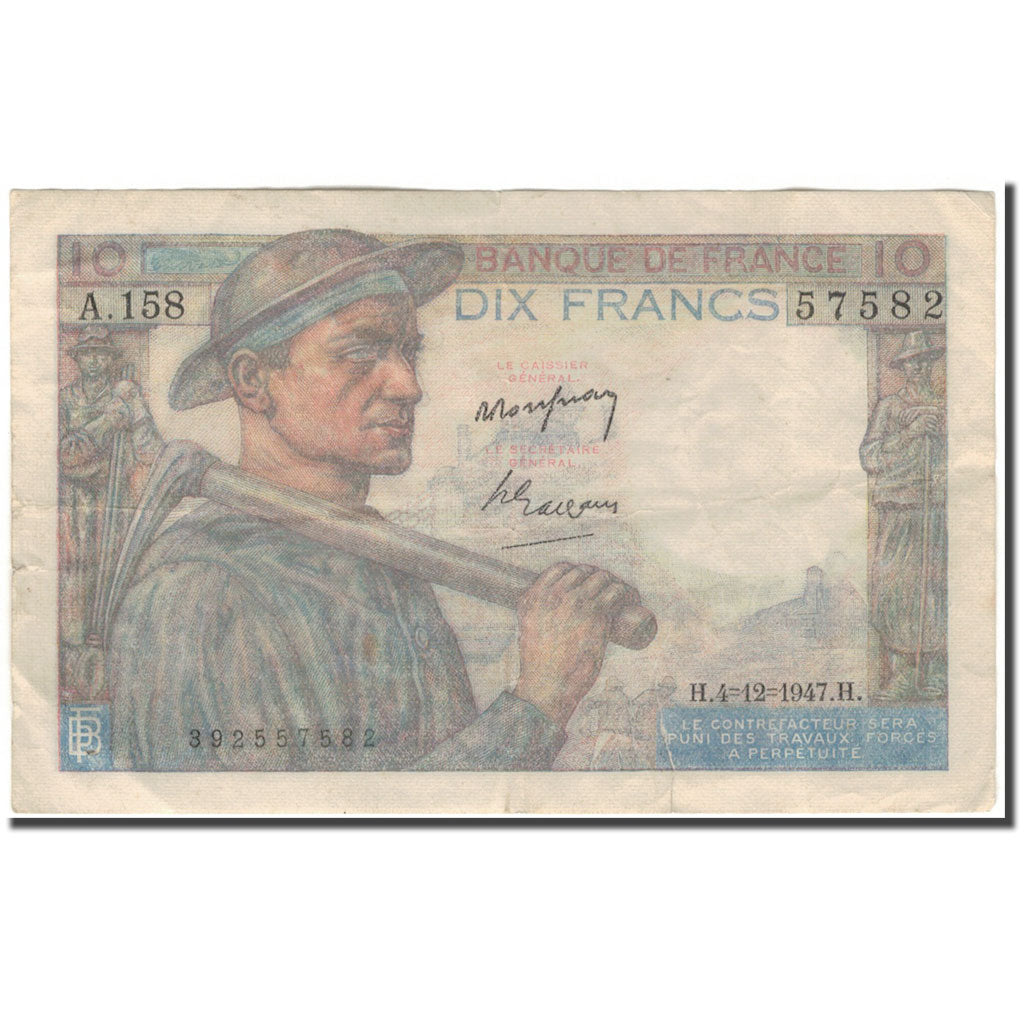 Francia, 10 Francs, 1947-12-04, BC, Fayette:8.19, KM:99f