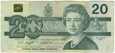 Nota, Canadá, 20 Dollars, 1991, KM:97c, VF(30-35)