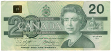 Nota, Canadá, 20 Dollars, 1991, KM:97d, EF(40-45)