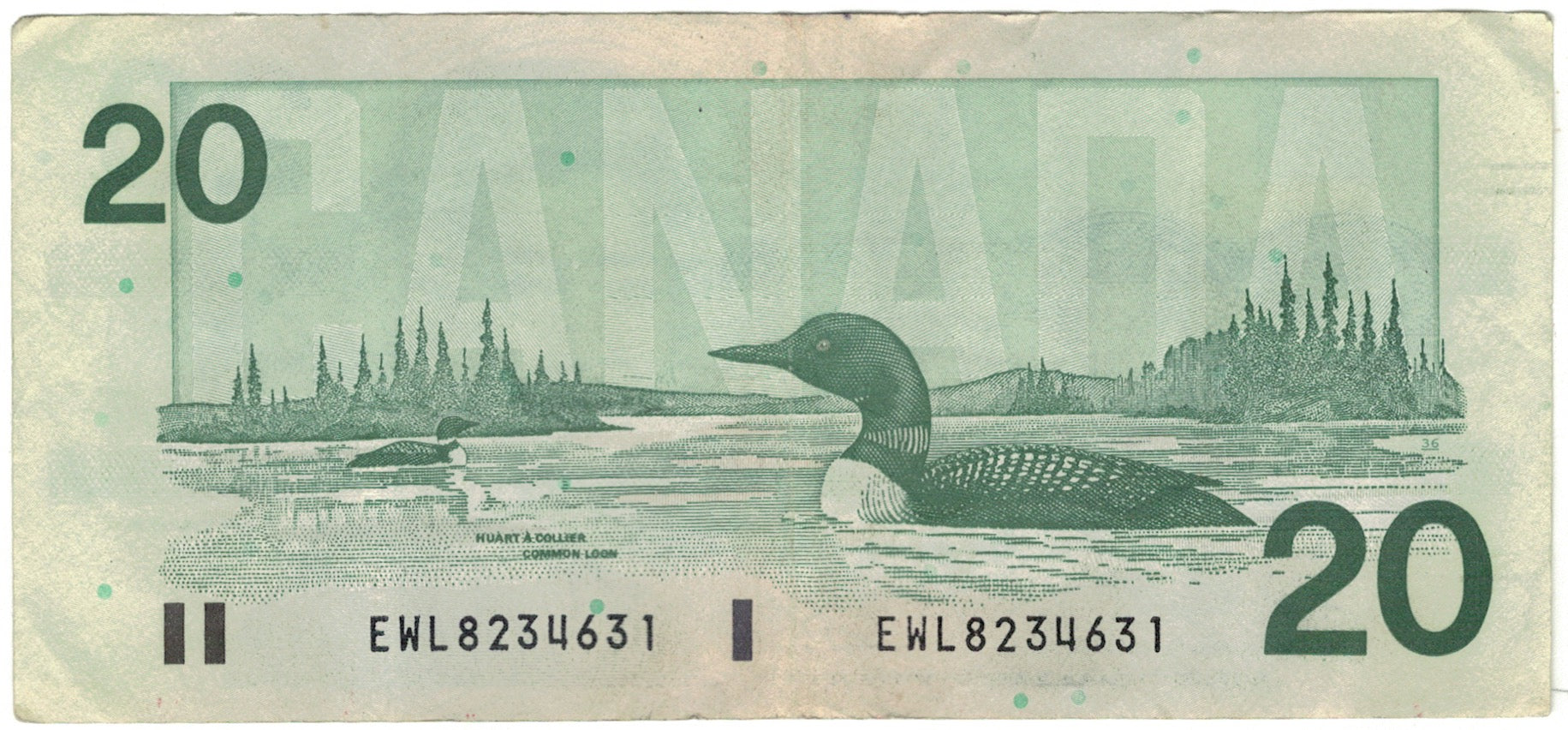 Nota, Canadá, 20 Dollars, 1991, KM:97d, EF(40-45)