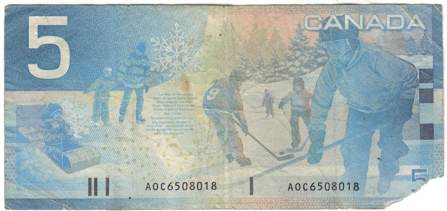 Billete, 5 Dollars, Canadá, KM:101a, RC+