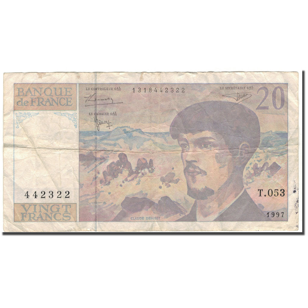 França, 20 Francs, Debussy, 1997, F(12-15), Fayette:66 ter.2, KM:151i