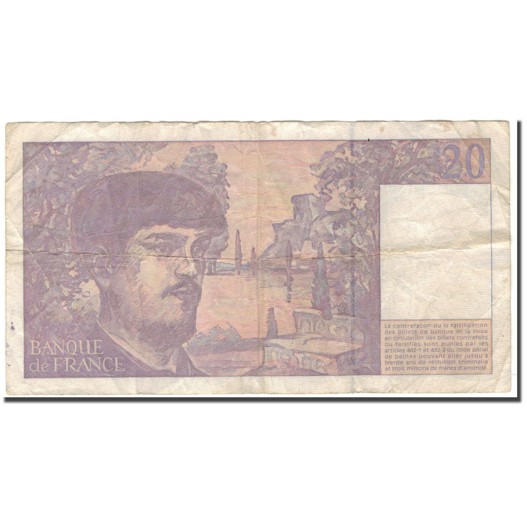 França, 20 Francs, Debussy, 1997, F(12-15), Fayette:66 ter.2, KM:151i