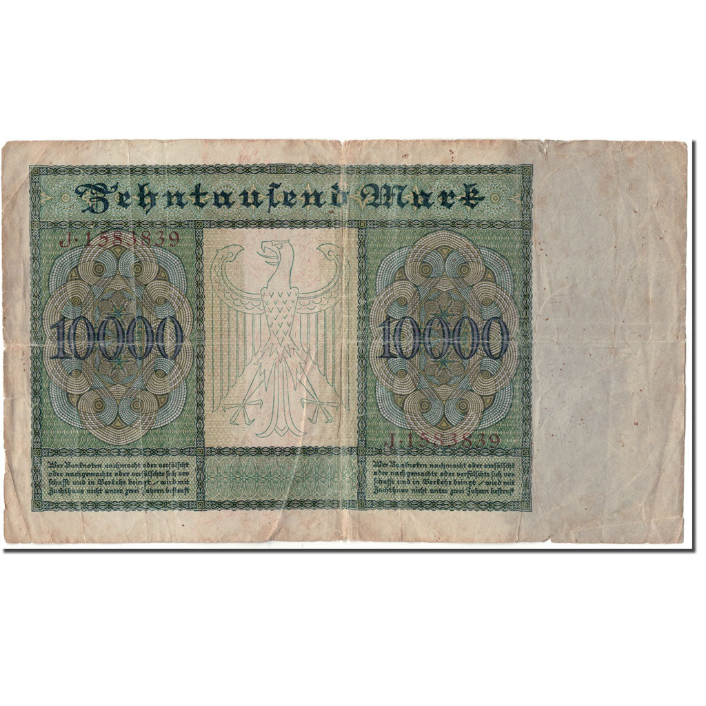 Billete, 10,000 Mark, Alemania, KM:70, BC