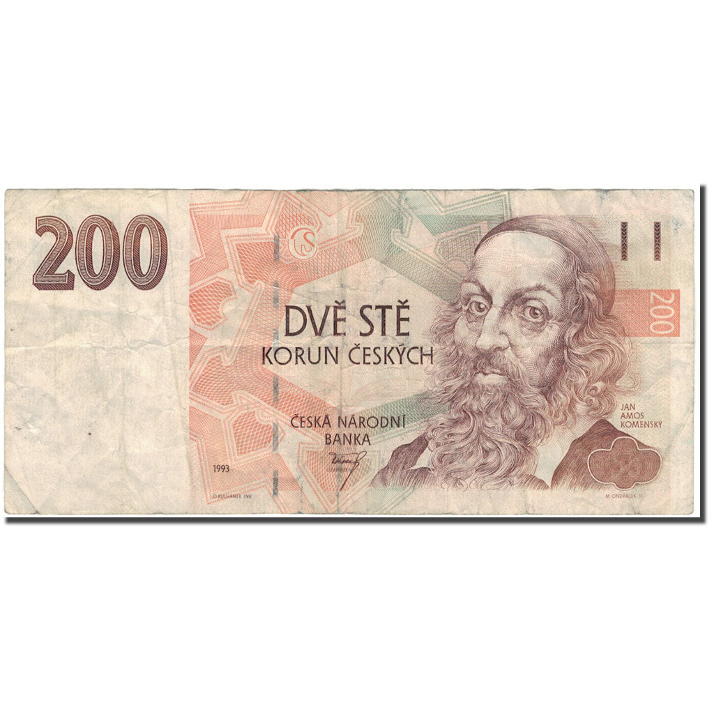 Banknote, Czech Republic, 200 Korun, 1993, KM:6a, F(12-15)