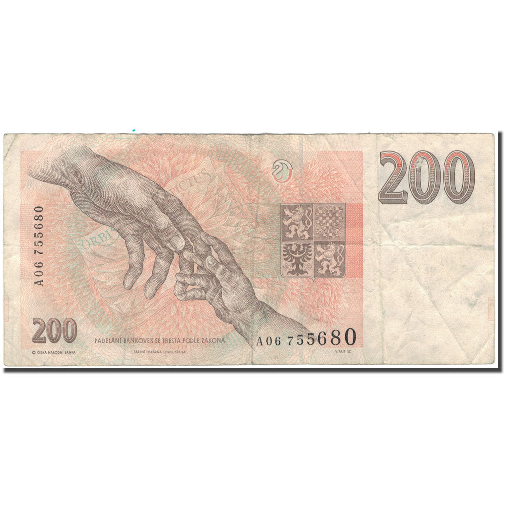 Banknote, Czech Republic, 200 Korun, 1993, KM:6a, F(12-15)