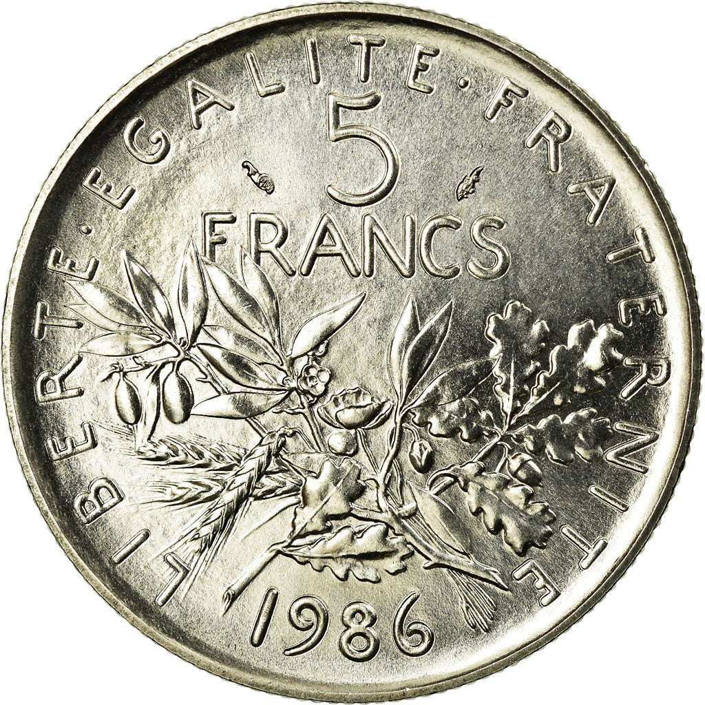 Coin, France, Semeuse, 5 Francs, 1986, Paris, MS(65-70), Nickel Clad