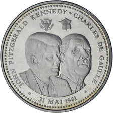 Frankrijk, Medaille, Vème République, Kennedy-De Gaulle, UNC, Cupro-nikkel
