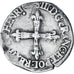 Francia, Henri III, 1/4 Ecu croix de face, 158[?], Nantes, Plata, BC+