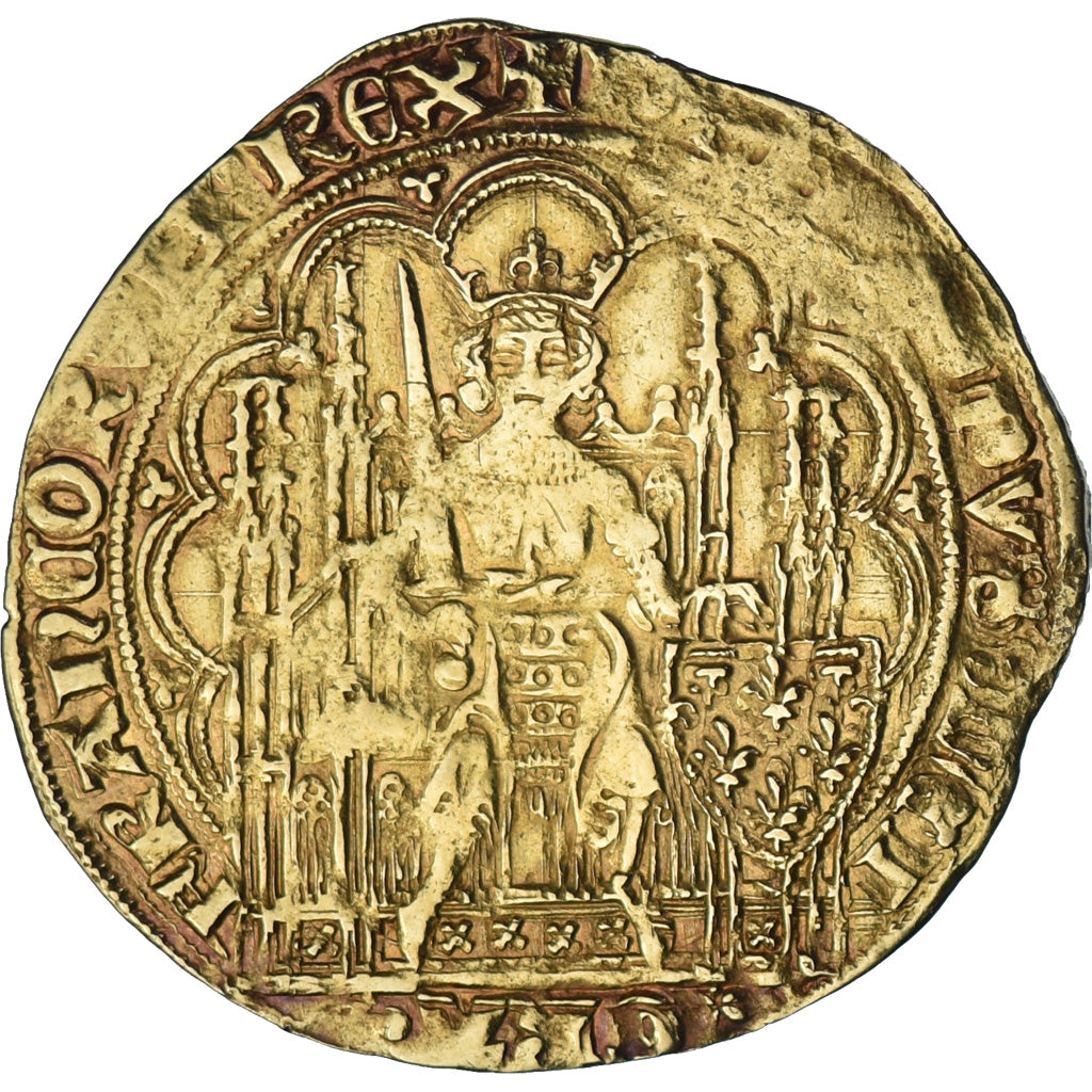 Francia, Philippe VI, Ecu d'or à la chaise, 1349-1350, Oro, MBC+, Duplessy:249E